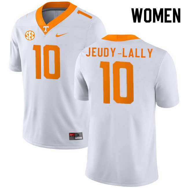 Women #10 Gabe Jeudy-Lally Tennessee Volunteers College Football Jerseys Stitched Sale-White